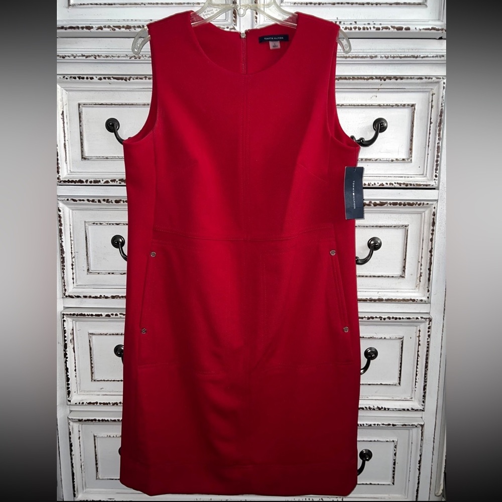 Tommy Hilfiger red knee length dress size 6